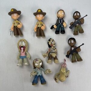 The Walking Dead Funko Mystery Mini Lot Of 9 Rick, Noah, Maggot, Barbed Wire